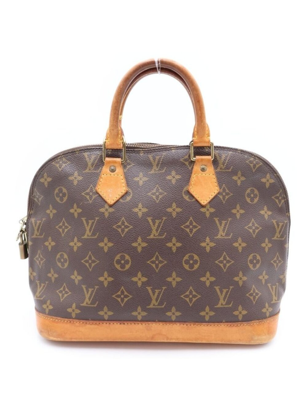 Louis Vuitton Monogram Alma Handbag Brown Leather Gold